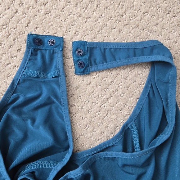 Bebe Blue Satin Bodysuit Medium - Picture 8 of 8